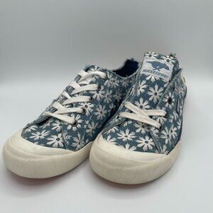 Rocket Dog Blue and White Floral Low Top Denim Sneakers